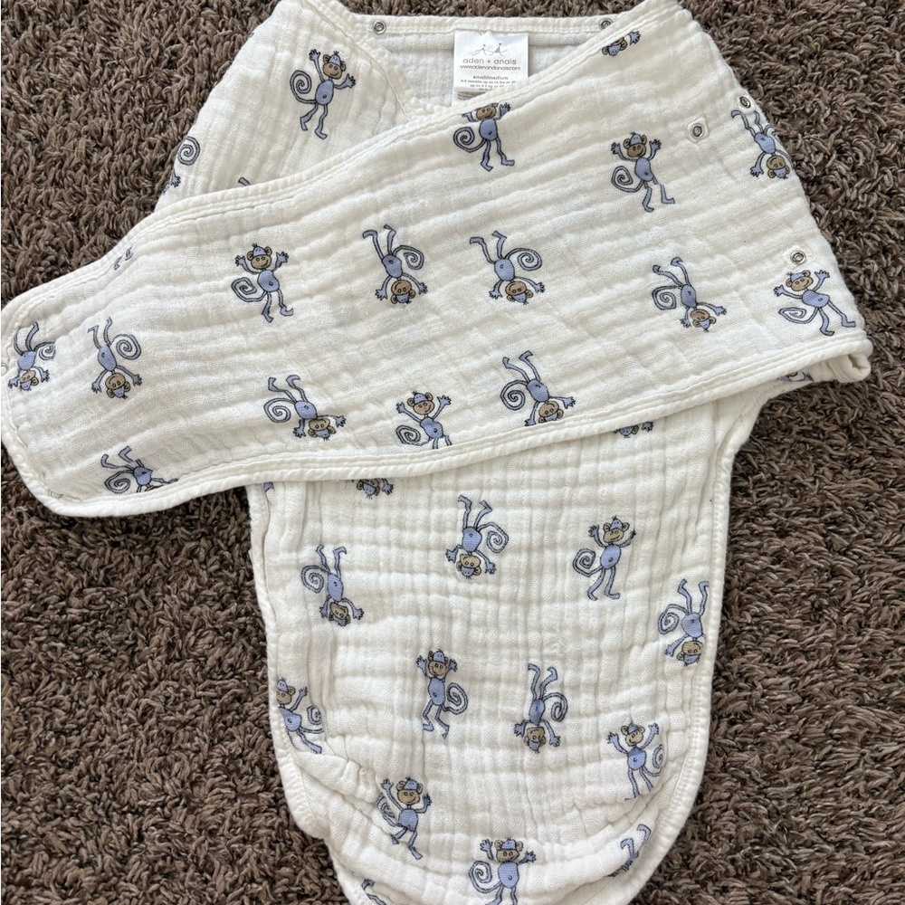 Aden & Anais Monkey Print 100% Cotton Muslin Swaddle